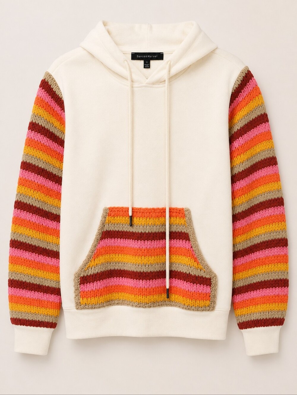 DANCE AND‎ MARVEL Women's Hoodie Crochet Sleeve & Pocket Sweatshirt. NWT Sz S.